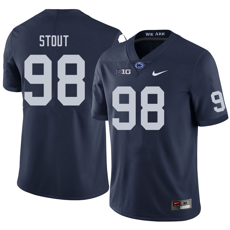 NCAA Nike Men's Penn State Nittany Lions Jordan Stout #98 College Football Authentic Navy Stitched Jersey UCL5798ZL